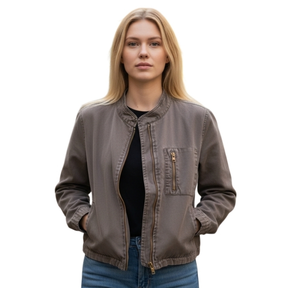 Young Fabulous & Broke Gray Bomber Jacket
